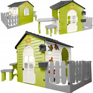 DOMEK OGRODOWY DLA DZIECI Z PŁOTKIEM I STOLIKIEM DUŻY XXL Mochtoys polski