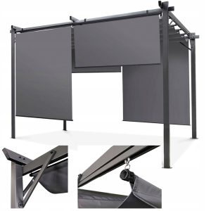 Pergola Tarasowa Zadaszenie Altana SPRINT PLUS 3x3 Antracyt Pawilon Rolety